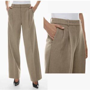 Aritzia x Babaton I NWT |Agency Pants High Waisted Wide Leg Pleated Size 4